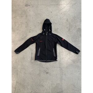 MAMMUT Ultimate Hoodie Style#1010-05951 Size Medium Blck/Red/Gray Sidezip Fleece